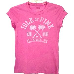 Y2K Victoria’s Secret PINK Womens M Isle of Pink St Barth Dog Palm Tree 2007